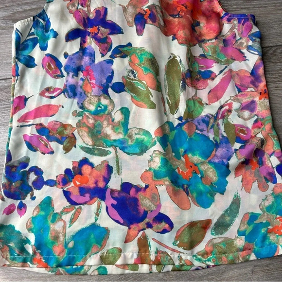 Clements Ribeiro  Floral Print Beaded Tank Top - Picture 12 of 16